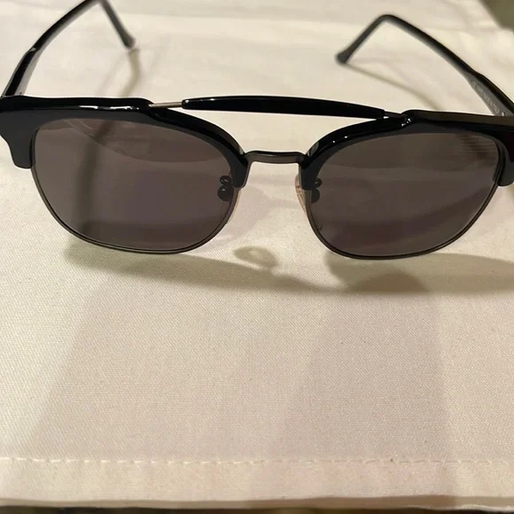 RETROSUPERFUTURE 49er shiny black frames.Grey lenses. Pilot shape.So gorgeous RETROSUPERFUTURE Sunglasses & Sunglasses Accessories for Men  main image 3